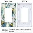 thumbnail image 3 of Yayeee Rocker Switch Wall Plate 1-Gang 4.6"x2.9" Home Decorative Outlet Cover, Peacock Feather, 3 of 6