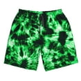 thumbnail image 2 of Honeii's Green Tie Dye Print Men's Casual Shorts with Drawstring，Swim Trunks Quick Dry Beach Shorts, 2 of 5