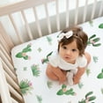 thumbnail image 3 of Sweet Jojo Designs Cactus Floral Pink and Green Fitted Crib Sheets 2 Piece Set, 3 of 6