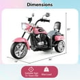 thumbnail image 3 of Gymax 6V Electric Kids Motorcycle 3-Wheel Ride On Toy w/ Adjustable Headlight Pink, 3 of 10