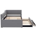 thumbnail image 5 of Euroco Upholstered Full Size Daybed with Trundle and 3 Drawers for Kids, Gray, 5 of 12
