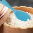 thumbnail image 4 of 8.9" Silicone Soup Ladle Spoon Wood Hand Restaurant Kitchen Scoop Utensil Cooking Supplies Blue, 4 of 7