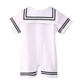 thumbnail image 2 of stylesilove Baby Boy Marine Sailor Costume Short Sleeve Romper Onesie Outfit (XL/18-24 Months), 2 of 3