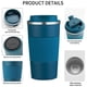 thumbnail image 3 of Taza de café de viaje con agarre antideslizante y estilo funcional, diseño sellado al vacío de acero inoxidable de alta calidad (azul, 510 ml), 3 of 6