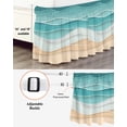 thumbnail image 3 of Teal Ripple Bed Skirt California King Size 18&nbsp;Inch Drop, Teal Wave Gradient Abstract Line Wrap Around Dust Ruffle Bedskirts, Wrinkle & Fade Resistant Easy Fit Bedskirt with Adjustable Elastic, 3 of 8