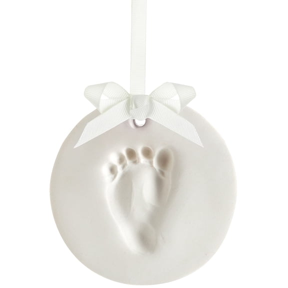 Tiny Ideas DIY Baby Handprint or Footprint Keepsake Ornament Kit for Girl or Boy, White