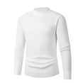 thumbnail image 1 of pstuiky Camisas casuales de manga larga para hombre, Suéter informal de color liso para hombre, cuello alto, tejido ajustado, capa base, manga larga, cuello redondo, camiseta/camiseta xxl, 1 of 3