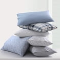 thumbnail image 5 of Tribeca Living Solid or Printed 300 Thread Count Cotton Percale Extra Deep Pocket Sheet Set Twin - Tribeca Plaid, 5 of 5