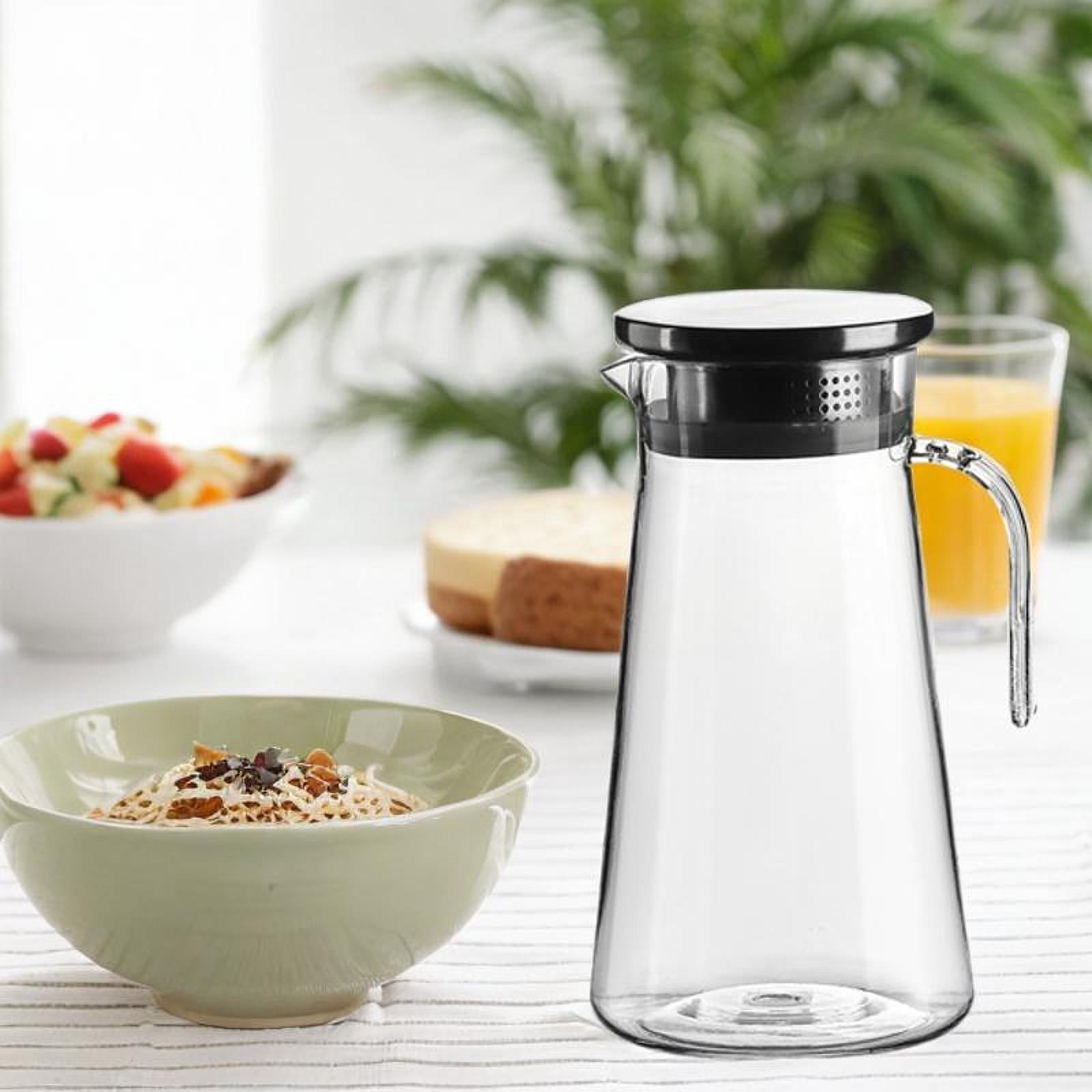 Baoblaze Beverage Pitcher Heat Resistant Milk Pitcher Transparent Drinks Cold Pitcher 1.2L