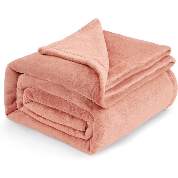 Bedsure Fleece Blankets King Size Coral Pink Soft Lightweight Plush