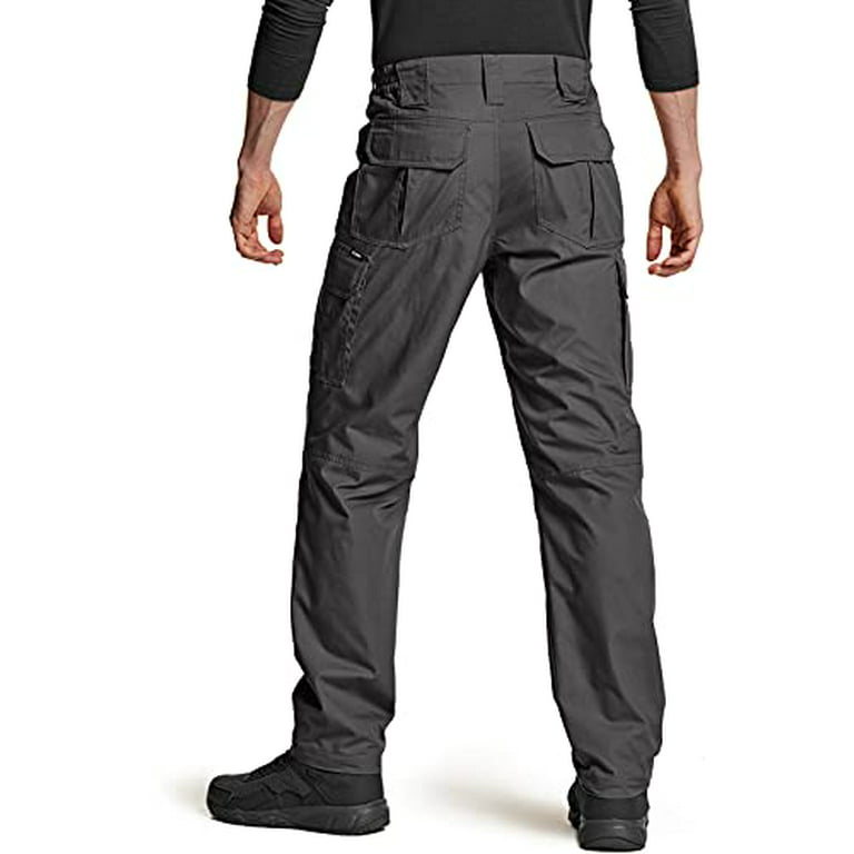CQR Men's Tactical Pants, Water Resistant Ripstop Cargo Pants, Lightweight  EDC Hiking Work Pants, Outdoor Apparel, Duratex Ripstop Charcoal, 30W x 32L