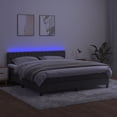 thumbnail image 2 of vidaXL Box Spring Bed with Mattress&LED Dark Gray 59.8"x79.9" Queen Velvet, 2 of 8