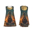 thumbnail image 7 of Lsque Sunset Prairie Meditating Horse Pattern Summer Dresses for Women – Sleeveless T-Shirt Swing Sundress, Perfect for the Beach and Casual Days, 7 of 7