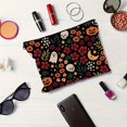 thumbnail image 2 of Halloween-Themed Makeup Bag with Zipper - Waterproof Polyester, Adult Travel Toiletry Organizer, Pumpkin Skull Design - Perfect Gift, 2 of 5