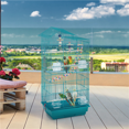 thumbnail image 5 of Topeakmart 39''H Metal Birdcage Parrot Cage with Toys & Ladder, Teal Blue, 5 of 14