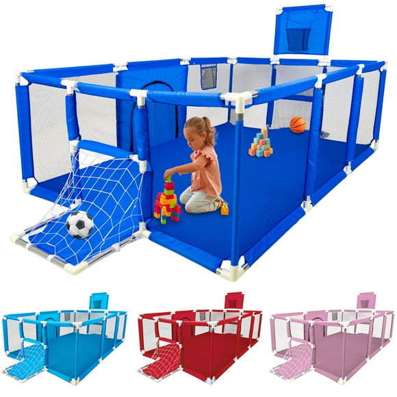 Corral Bebe Gimnasio De Juegos Porterías Y Tablero Infantil