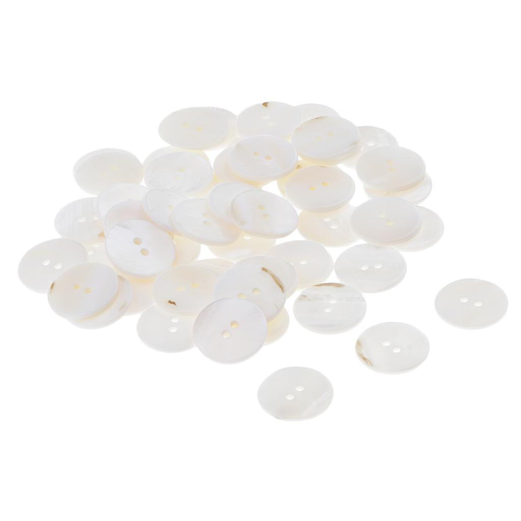 Yunhgft Pack of 50 shimmering mother of pearl, mother of pearl buttons craft buttons for White