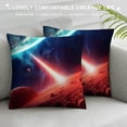 thumbnail image 3 of Creowell Comet Planet Space Art Fashion Style Dirt-Resistant Throw Pillow Covers for Couch Sofa Bed Living Room Bedroom Pillow Case Aesthetic Decorative 1PC 18x18in, 3 of 5