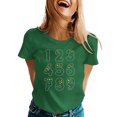 thumbnail image 5 of Plus Size Summer Shirt for Women Casual Printed Short Sleeve Crew Neck Tshirt Trendy Lighweight Tops (3XL, Green), 5 of 9