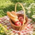 thumbnail image 7 of huayou Brown Rattan 5.51x7.87 Inch Small Round Woven Hand Basket, Narrow Mouth Portable Storage Bin, for Small Produce, Indoor Decor, 7 of 7
