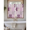 thumbnail image 4 of Boho Purple Flowers Bathroom Window Curtain, Spring Floral Botanical Patchwork Vintage Light Filtering Coffee Kitchen Curtains, Bedroom Living Room Curtains 2 Panel 84"x45", 4 of 6