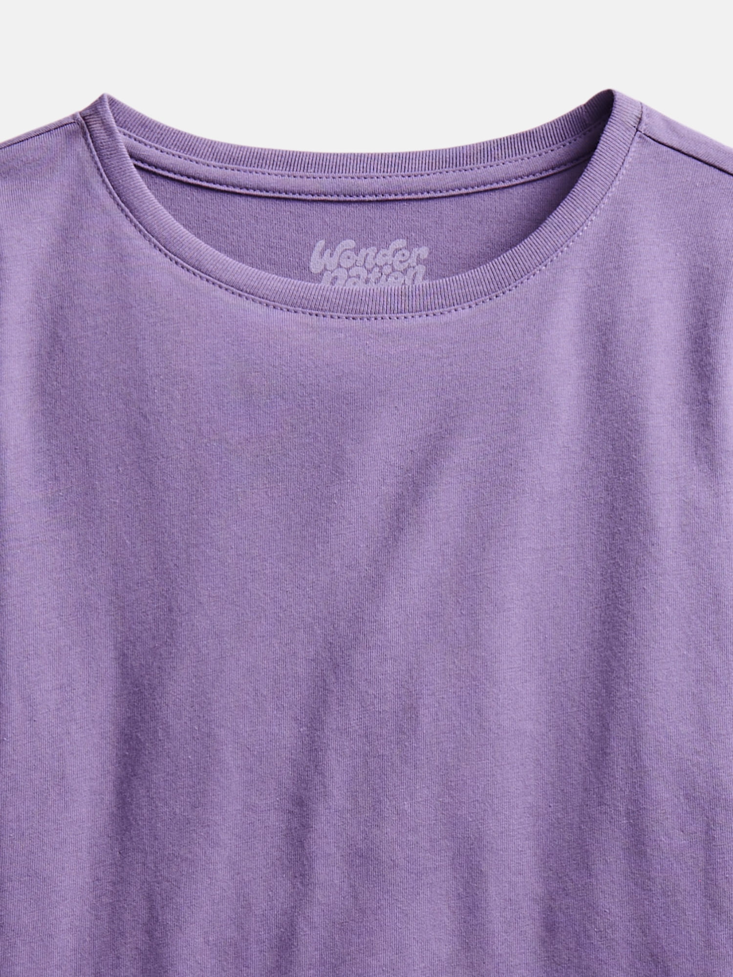 Wonder Nation Girls Kid Tough Tee with Long Sleeves, Sizes 4-18 & Plus