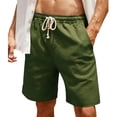 thumbnail image 2 of Mens Shorts Summer Casual Elastic Waist Wide Straight Leg Relaxed Fit Lightweight Shorts with Pockets, 2 of 8