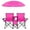 Pink, variant on Costway Portable Folding Picnic Double Chair with Umbrella Table Cooler Beach Camping Chair Pink