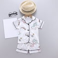 thumbnail image 2 of Caqnni Toddler Girls 2Pcs Cute Flower Summer Outfits Set – Short Sleeve T-Shirt + Pants Gift Set Summer 2Pcs Gift Outfits Set 2Pcs Summer Playwear Beach Outfits 5-6 Years,White, 2 of 7