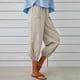 thumbnail image 4 of WILLBEST Pantalones Casuales para Mujer, Pantalones Harén Holgados de Cintura Alta Elástica con Bolsillos, Pantalones Casuales Recortados para Un Estilo y Comodidad Sin Esfuerzo. XXXL, 4 of 6