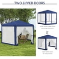 thumbnail image 5 of CoSoTower 13' X 11' Outdoor Party Tent, Hexagon Sun Shade Shelter Canopy with Protective Mesh Screen Sidewalls, Ropes & Stakes, Blue, 5 of 9