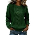 thumbnail image 2 of FASHOFT St Patricks Day Sweaters for Women Fair Isle Shamrock Clover Print Oversized Knit Pullover Long Sleeve Crewneck Tops Green XL, 2 of 4