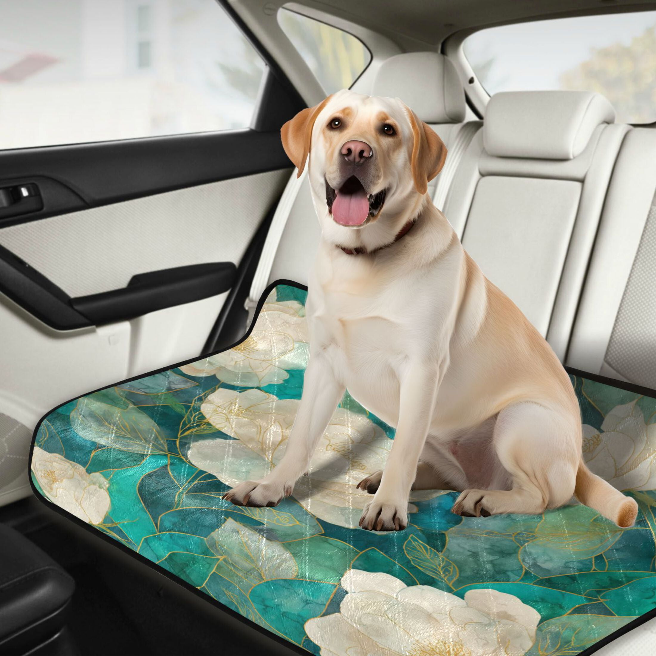 Qxltty White Peony Cat litter Pads Pet Set of 3 Diaper Mats Center Anti-leakage Layer Absorbent Soft and Comfortable