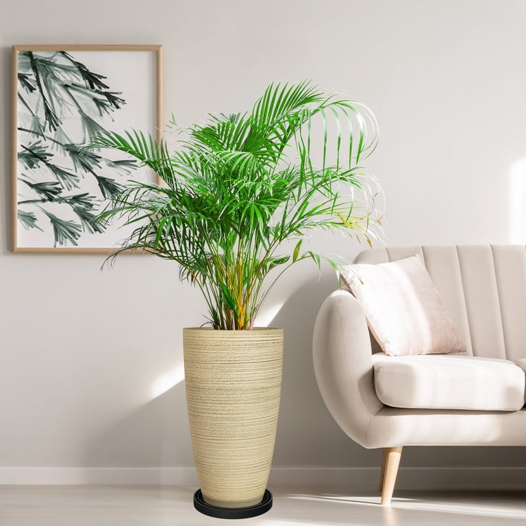 2-Pack 21-Inch Tall Ribbed Plant Pots with Drainage photo 6