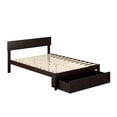 thumbnail image 2 of AFI Boston 14" Full Wood Platform Bed Frame with Foot Drawer Storage, Espresso, 2 of 7