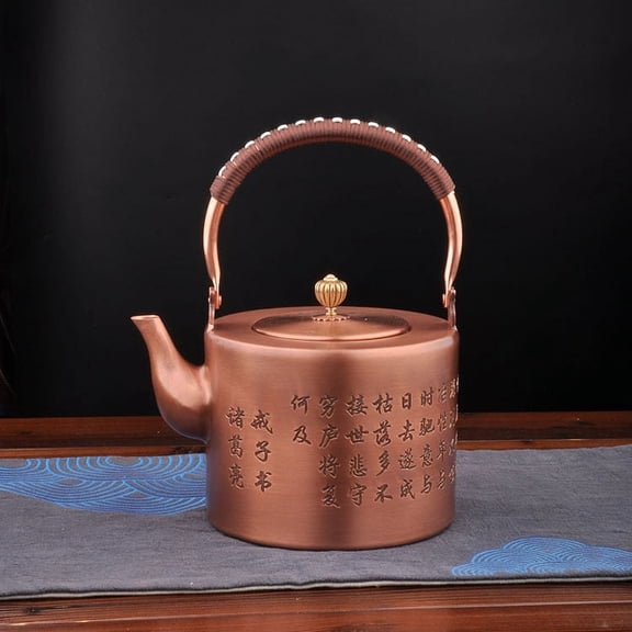 Pure Copper Pot, Boiling Kettle, Handcrafted Large Capacity 2.2-liter Thick Uncoated Tea Set