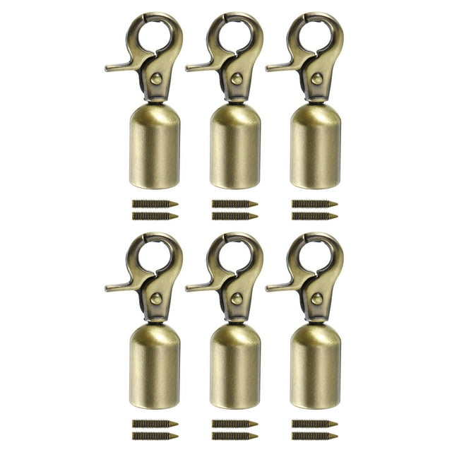 Unique Bargains 0.51' Cord End Cap Terminator Cord Finding for Tassel Jewelry Making, 6Pack Bronze