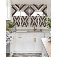 thumbnail image 4 of Southwest Brown Swag Curtains for Living Room/Bedroom Windows, Geometric Farmhouse Aztec Tribal Kitchen Curtains and Valances Set 36 Inch Length, Light Filtering Swags Valance Curtain Panels, 4 of 5