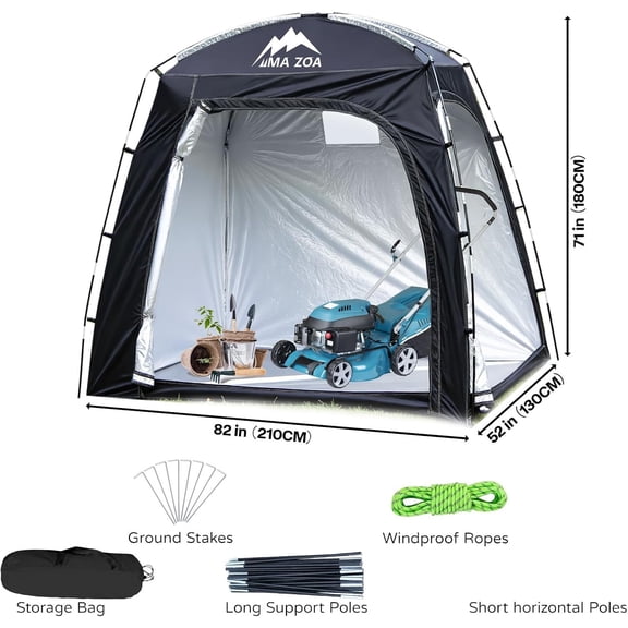 Outdoor Bike Covers Storage Shed Tent, 210D Oxford Thick Waterproof Fabric, Outdoor Aluminum Alloy Bracket Bicycle Storage shed, Neat Tent Bicycle Cover