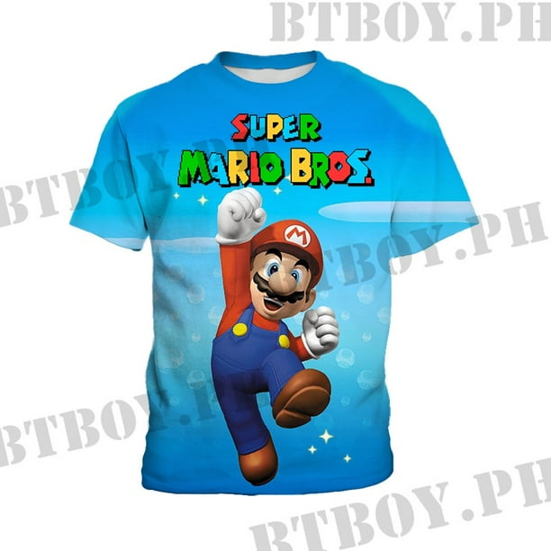 Camiseta Super Mario Bros Para Niños De Juego De Bebé Moda Niñas Manga Corta Estampado De Verano Tops Tees Gao Jiahui unisex