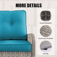 thumbnail image 6 of Sweecci 16 Pcs Wicker Patio Furniture Set, Outdoor Sectional Sofa with 55000BTU Fire Pit Table, 360° Swivel Rocking Chairs, 4" Cushions All-Weather Conversation Set for Backyard Porch,Turquoise, 6 of 9