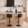thumbnail image 2 of Bouclair Black Textured Faux Leather & Metal Adjustable Bar Stool, 2 of 10