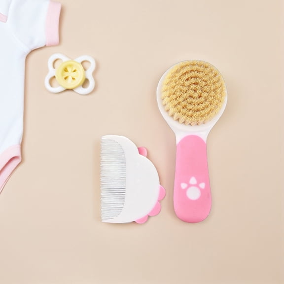 WEAVILUX Cradle Cap Brush and Comb Set Assorted Colors Soft Bristles for Newborns 2Set