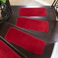 thumbnail image 4 of Ottomanson Comfort Washable Non-Slip Rubberback Solid 9" x 26" Indoor Stair Treads, 5 Pack, Red, 4 of 12