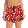 thumbnail image 2 of Balery Christmas Santa Cartoon Snowman A Pantalones cortos deportivos para mujer con forro y dos bolsillos, elásticos, para entrenamiento, gimnasio, yoga-Small, 2 of 7
