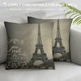 thumbnail image 3 of JEUXUS  Throw Pillow Cover Black Vintage Paris City of Love Eiffel Tower Chalkboard Tan Antique Decorative Pillow Case Home Decor Square Pillowcase, 3 of 5
