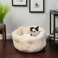 thumbnail image 3 of FurHaven Pet Products Luxury Faux Fur Warming Hi-Lo Cuddler Pet Bed - Cream, Small - 20", 3 of 13