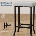 thumbnail image 3 of Kicctian Bar Stools Set of 4 – 24" Counter Height Leather Barstools with Irregular Legs, Compact for Small Spaces, Kitchen Home Bar Dining Room, Caramel,Grey, 3 of 7