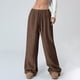thumbnail image 2 of TaTaai Spring Autumn Solid Color Women Straight Leg Pants Elastic Waist Pocket Design Machine Washable No Fading Versatile Casual Daily Full Length Trousers Gift, 2 of 9