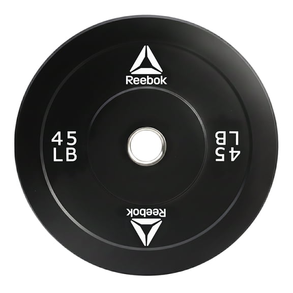 Reebok 45lb Olympic Rubber Bumper Plate – Low-Bounce Plates for Strength Training